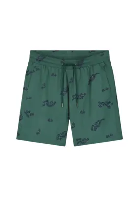 Olaf | Swim shorts wavy aop washed green
