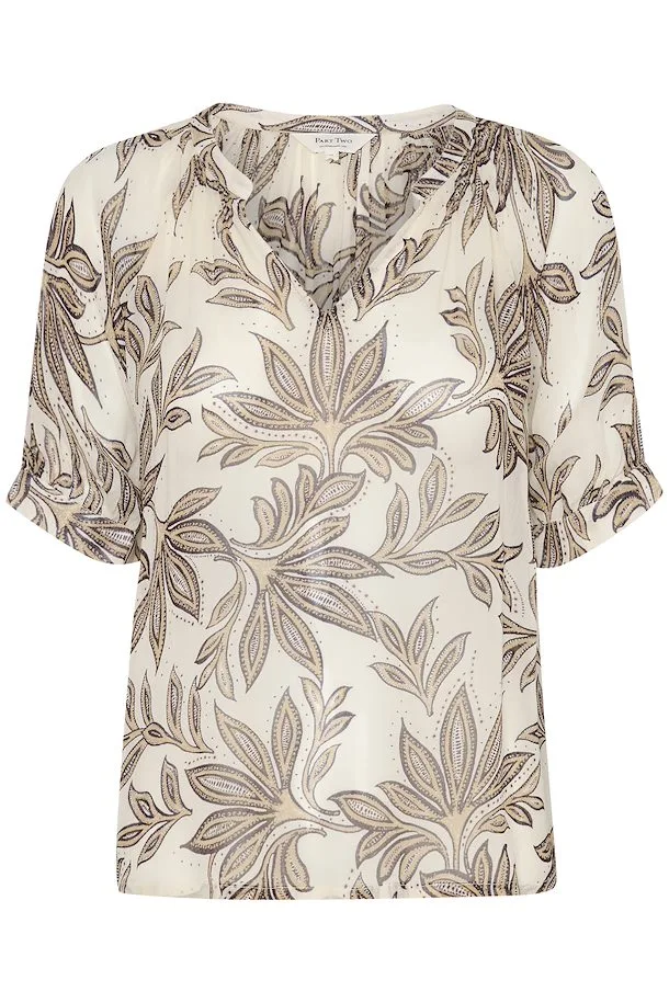 Part Two | Popsypw blshirts/blouse black delicate leaf