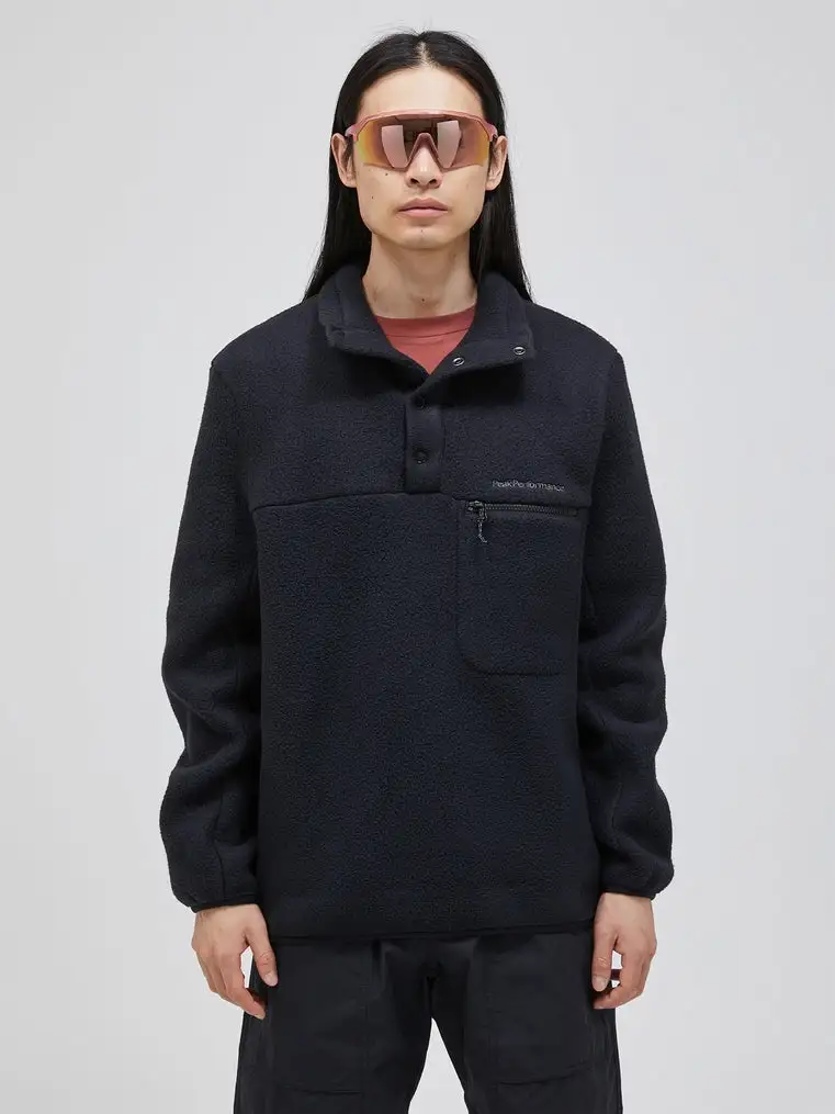 PeakPerformance | M Fleece Snap T-Neck Black