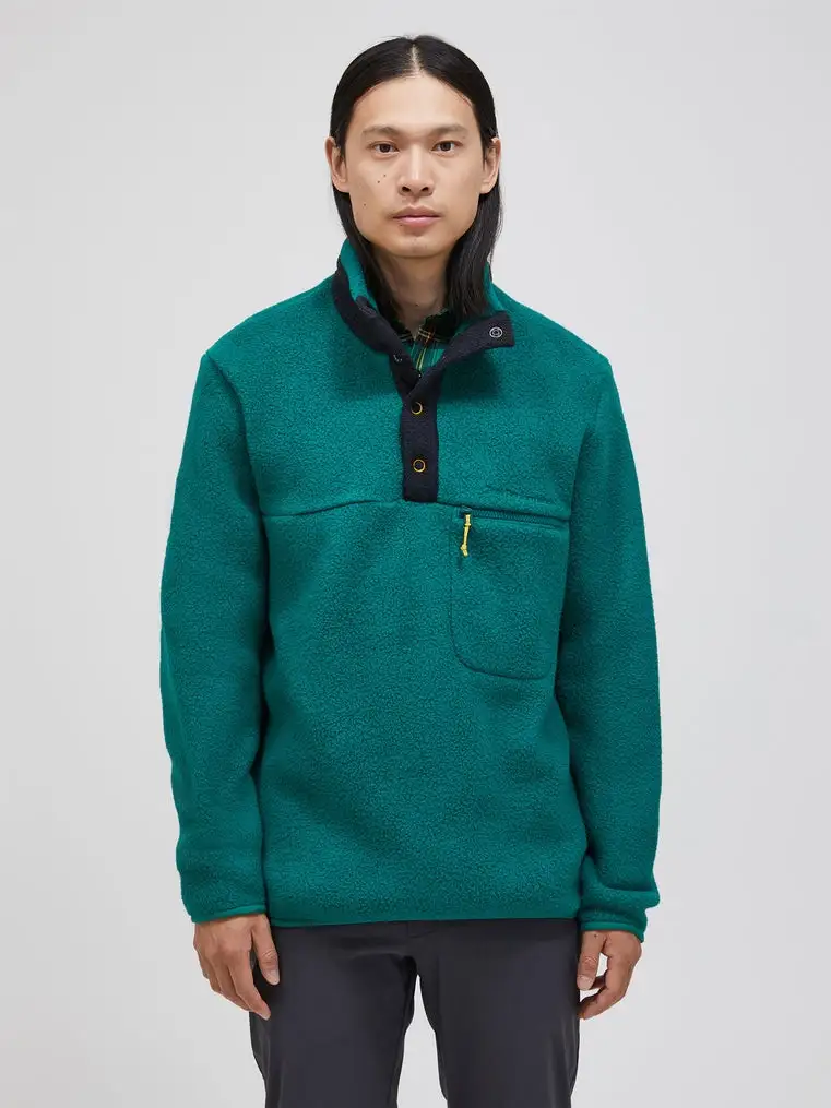 PeakPerformance | M Fleece Snap T-Neck-GREEN IVY-BLACK