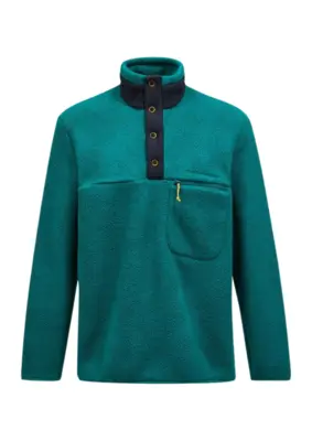 PeakPerformance | M Fleece Snap T-Neck-GREEN IVY-BLACK