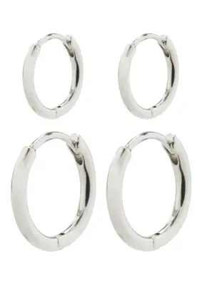 Pilgrim | Ariella recycled hoop earrings 2-in-1 set silver-plated