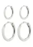 Pilgrim | Ariella recycled hoop earrings 2-in-1 set silver-plated