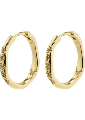 Pilgrim | Edurne crystal hoop earrings gold-plated