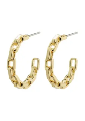 Pilgrim| Eira cable chain hoop earrings gold-plated