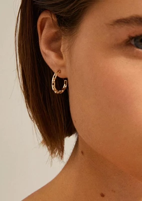 Pilgrim| Eira cable chain hoop earrings gold-plated