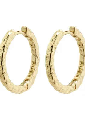 Pilgrim | Elanor rustic texture hoop earringsset gold-plated