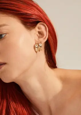 Pilgrim | Elara recycled organic shaped hoop earrings gold-plated