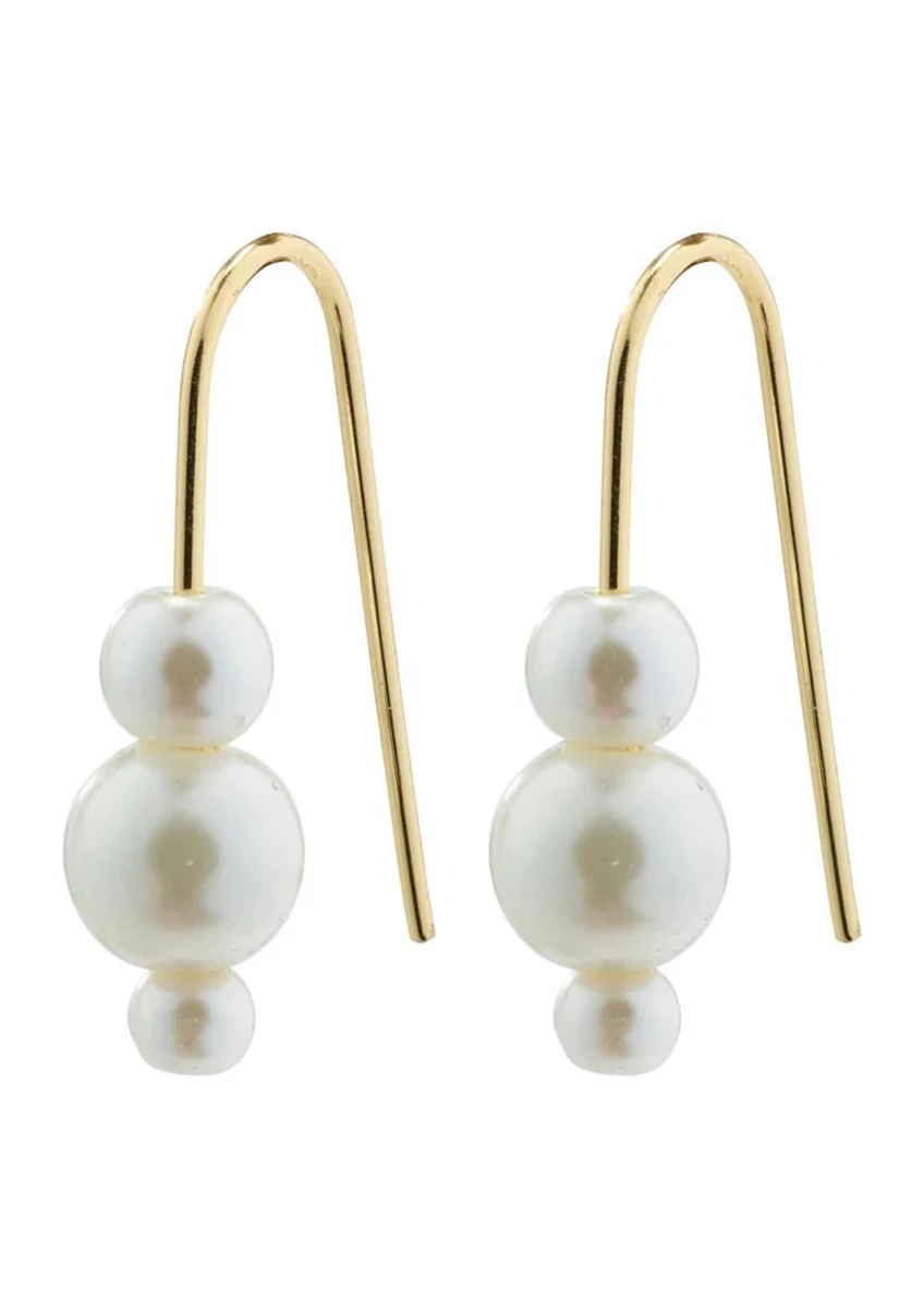 Pilgrim | Elberta pearl earrings gold-plated