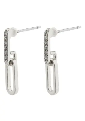 Pilgrim | Elise recycled oval link crystal earrings