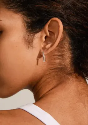 Pilgrim | Elise recycled oval link crystal earrings