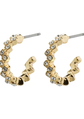 Pilgrim | Ester recycled crystal hoop earrings gold-plated
