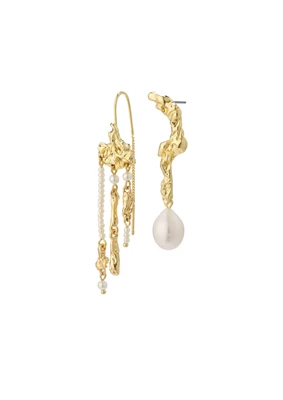 Pilgrim | Moon recycled earrings gold-plated