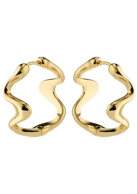 Pilgrim | Moon recycled hoops gold-plated
