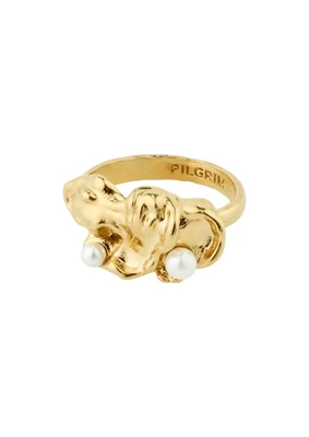 Pilgrim | Moon recycled ring gold-plated