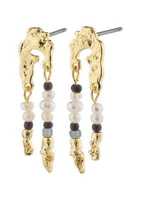 Pilgrim | Niya recycled earrings multi-coloured gold-plated