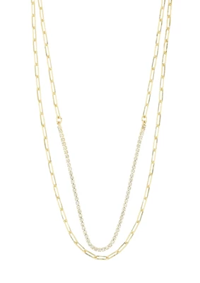 Pilgrim | Rowan recycled necklace. 2-in-1 gold-plated