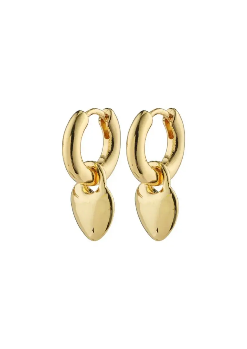 Pilgrim | Sophia recycled heart hoops gold-plated