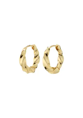 Pilgrim | Taffy recycled medium size swirl hoop earrings gold-plated