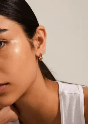 Pilgrim | Taffy recycled medium size swirl hoop earrings gold-plated