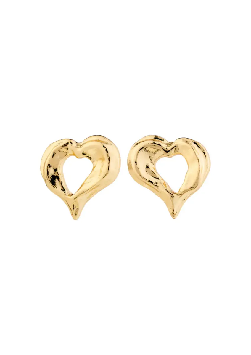 Pilgrim | Tide heart earrings gold-plated