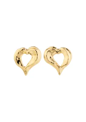 Pilgrim | Tide heart earrings gold-plated