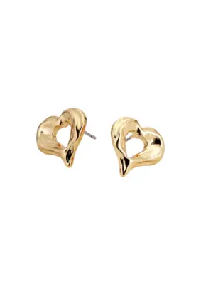 Pilgrim | Tide heart earrings gold-plated