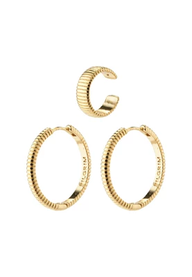 Pilgrim | Xena recycled hoop og cuff earrings gold-plated