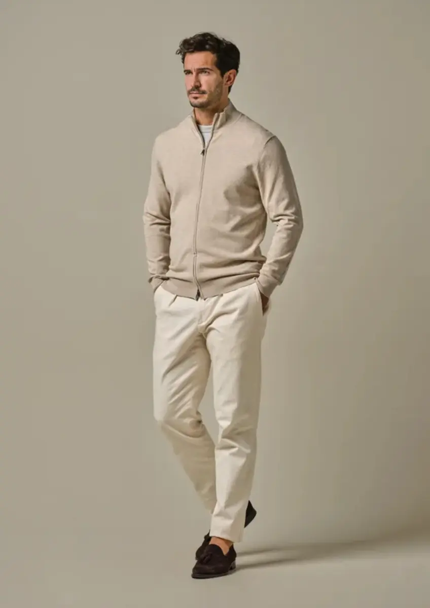 Profuomo | Cardigan full zip beige