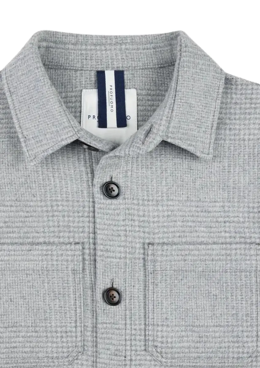 Profuomo | Overshirt check m.grey