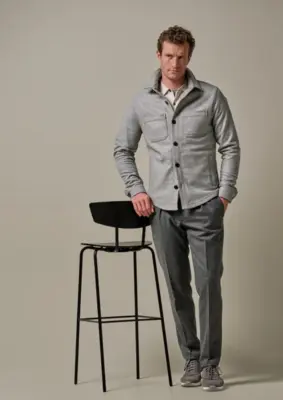 Profuomo | Overshirt check m.grey