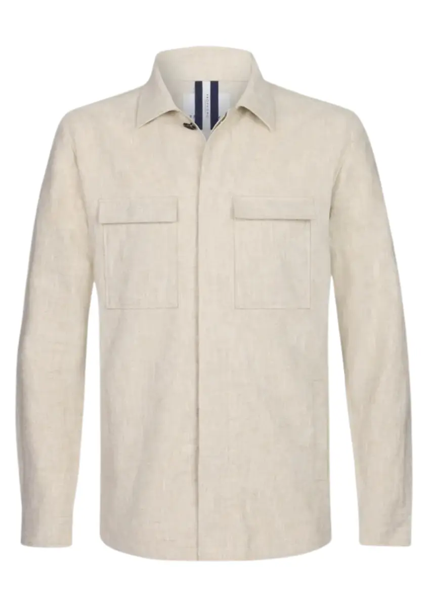 Profuomo | Overshirt cotton linen beige
