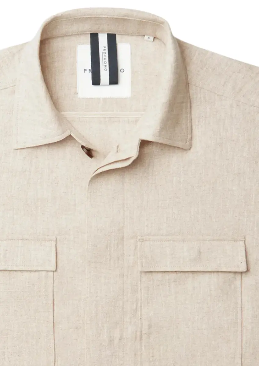 Profuomo | Overshirt cotton linen beige