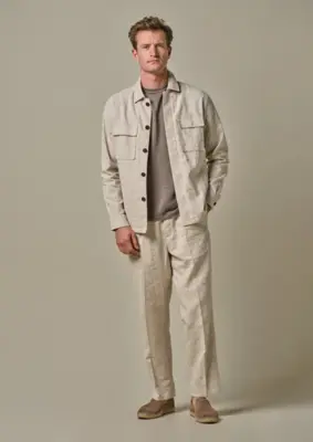 Profuomo | Overshirt cotton linen beige