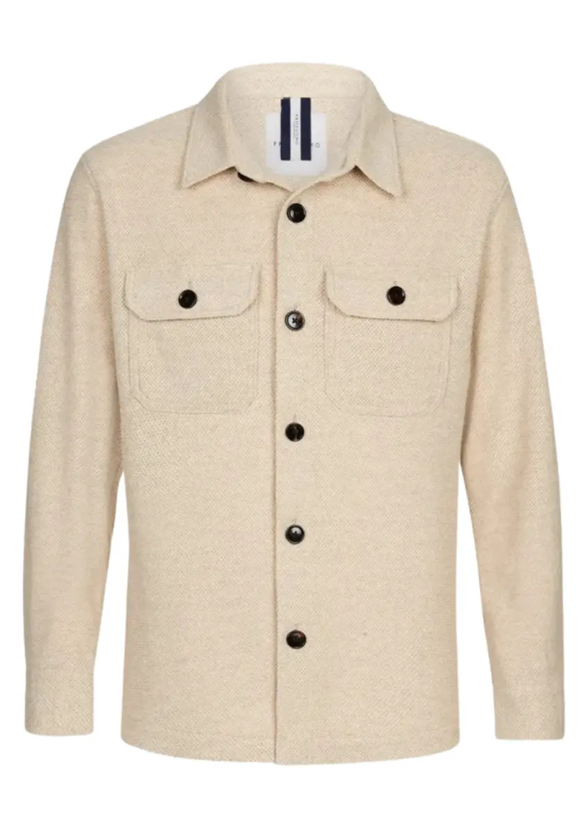 Profuomo | Overshirt knitted beige