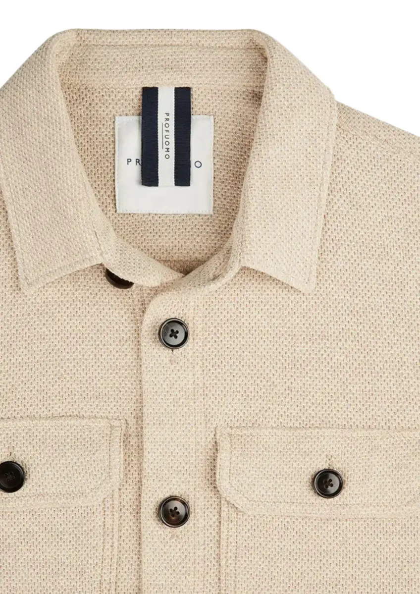 Profuomo | Overshirt knitted beige