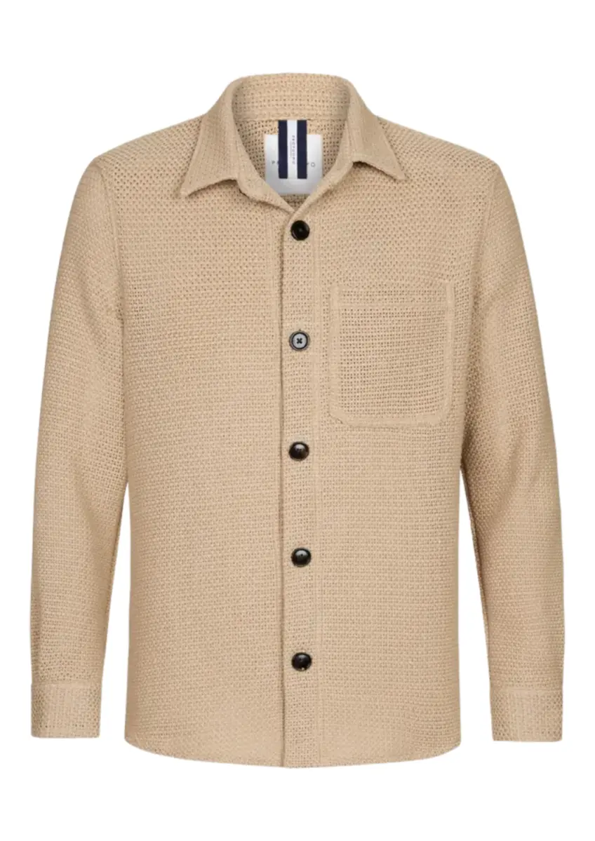 Profuomo | Overshirt open weave d.beige