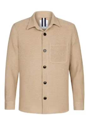 Profuomo | Overshirt open weave d.beige