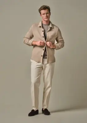Profuomo | Overshirt open weave d.beige