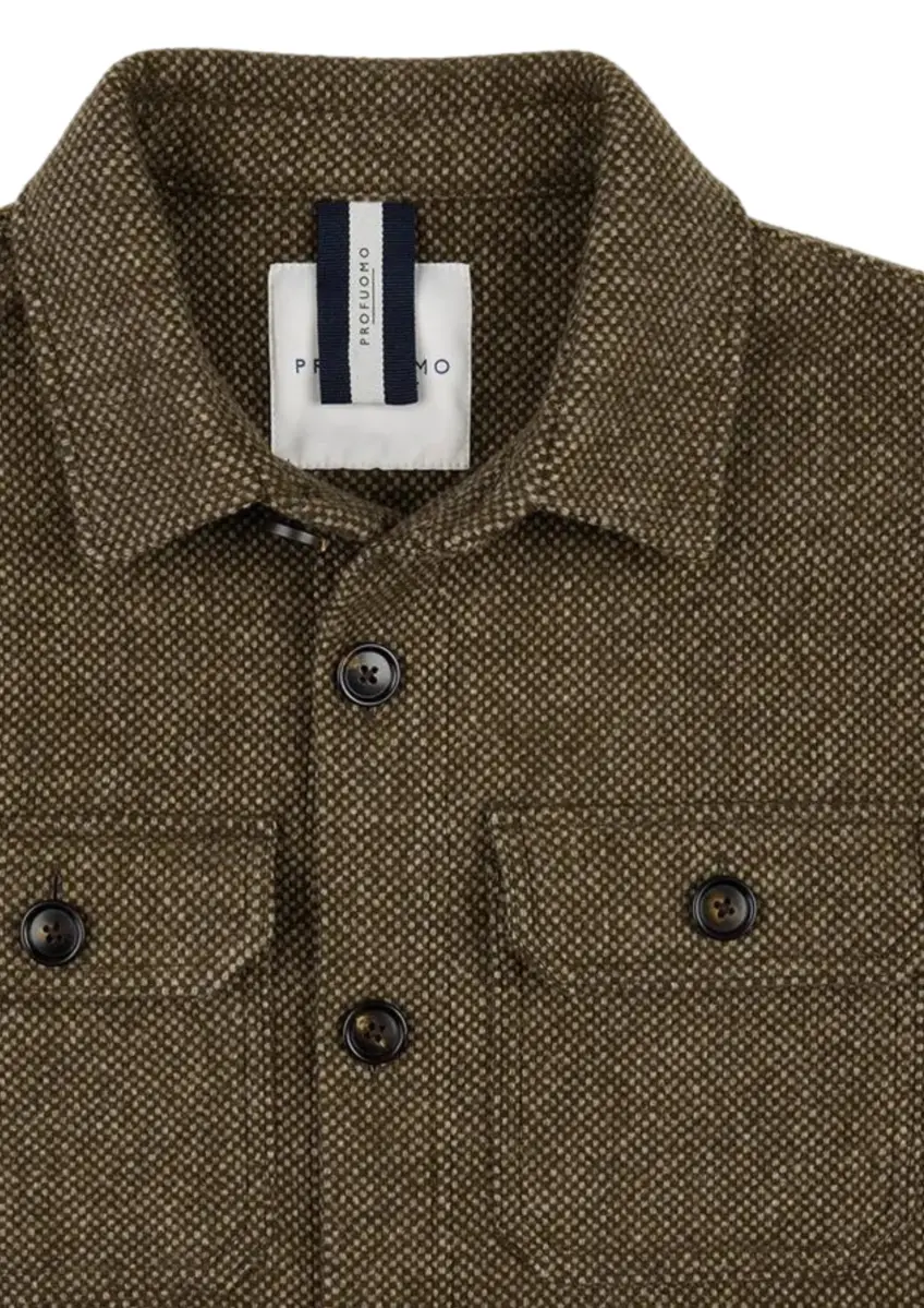Profuomo | Overshirt texture d.brown