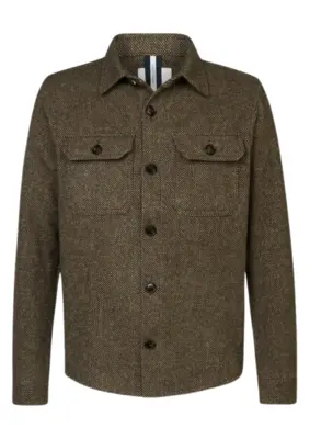 Profuomo | Overshirt texture d.brown