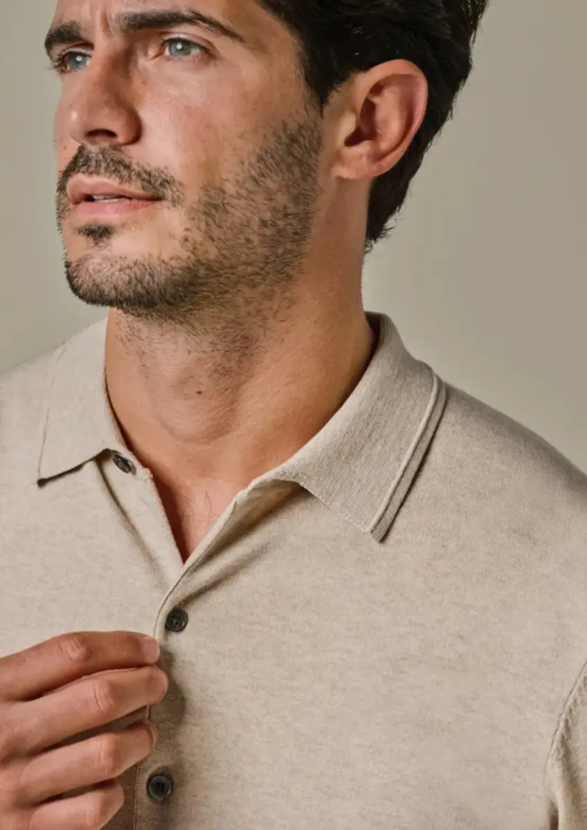Profuomo | Polo button th ss beige