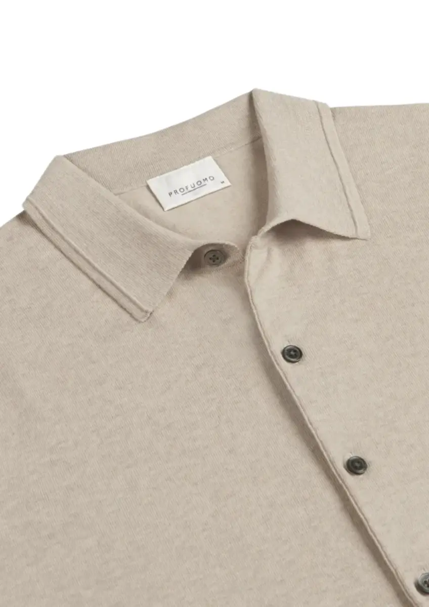 Profuomo | Polo button th ss beige