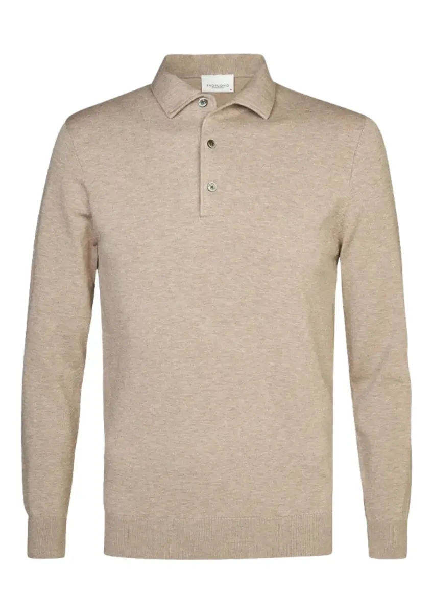 Profuomo | Polo button th ss beige
