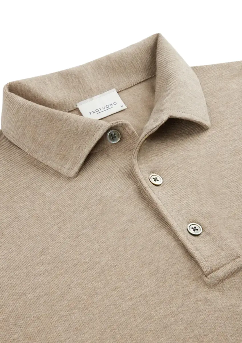 Profuomo | Polo button th ss beige