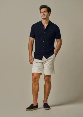 Profuomo | Polo button th ss navy
