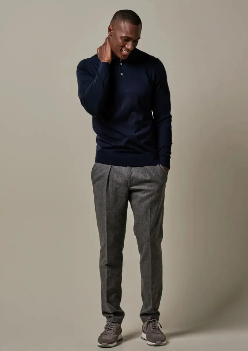 Profuomo | Polo long sleeve navy