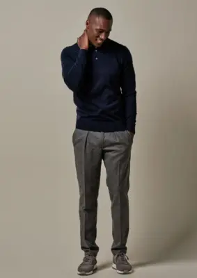 Profuomo | Polo long sleeve navy