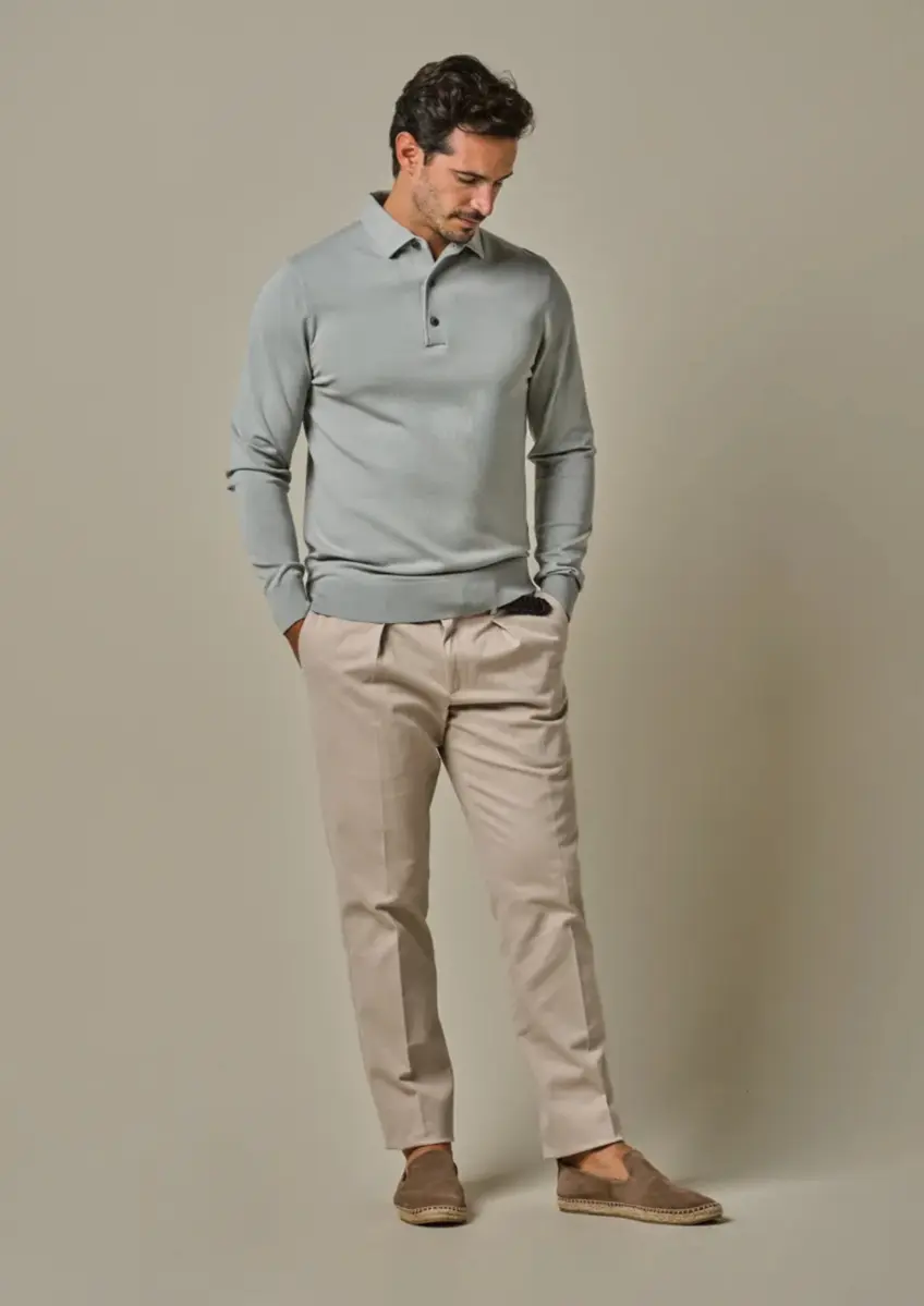Profuomo | Polo one piece ls mid green