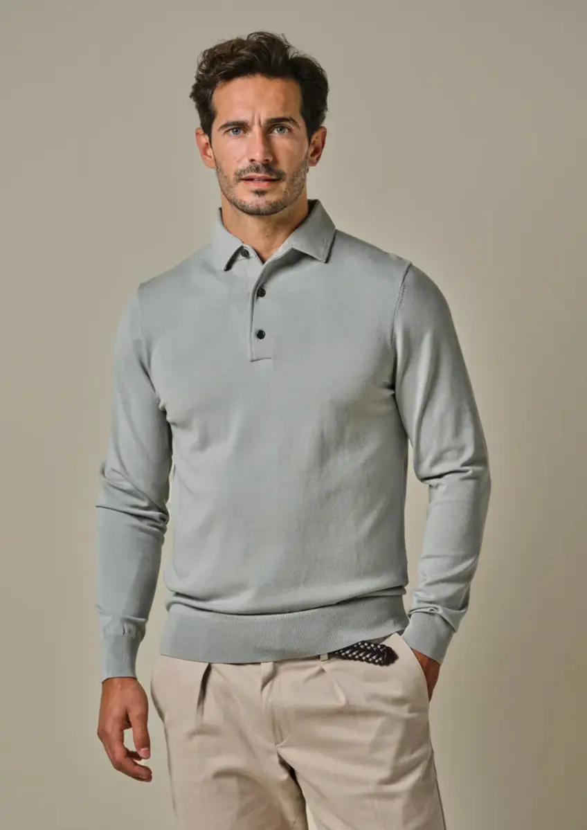 Profuomo | Polo one piece ls mid green